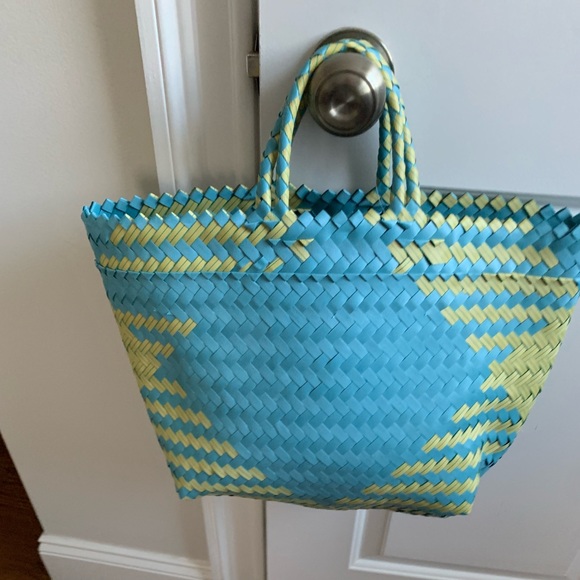 NWT Anthropologie Diamond woven Tote bag. Sky blue Adorable! See details - Picture 9 of 12